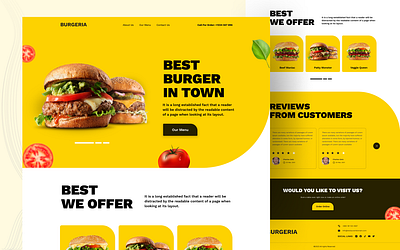 Burger Restaurant Landing Page UI branding creative design illustration minimal ui ui ux ux website design