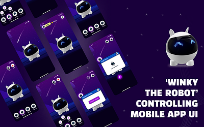 Robot Controlling Mobile App UI creative design illustration minimal mobile app robot control ui ui ux ux