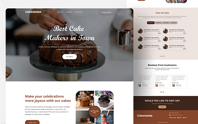 Pastry Cake Shop Based Landing Page Design creative design minimal pastry shop restaurant ui template ui ui ux ux website design