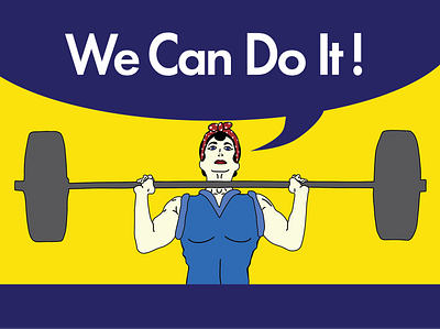 Buff Rosie Riveter graphic design illustration typography