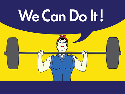 Buff Rosie Riveter graphic design illustration typography