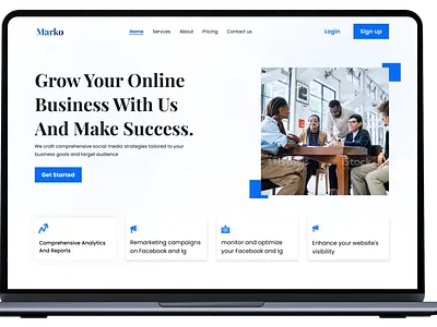 Social media marketing Agency Landing Page agency design landing page landing page design marketing agency smma social media social media marketing ui design ui ux website