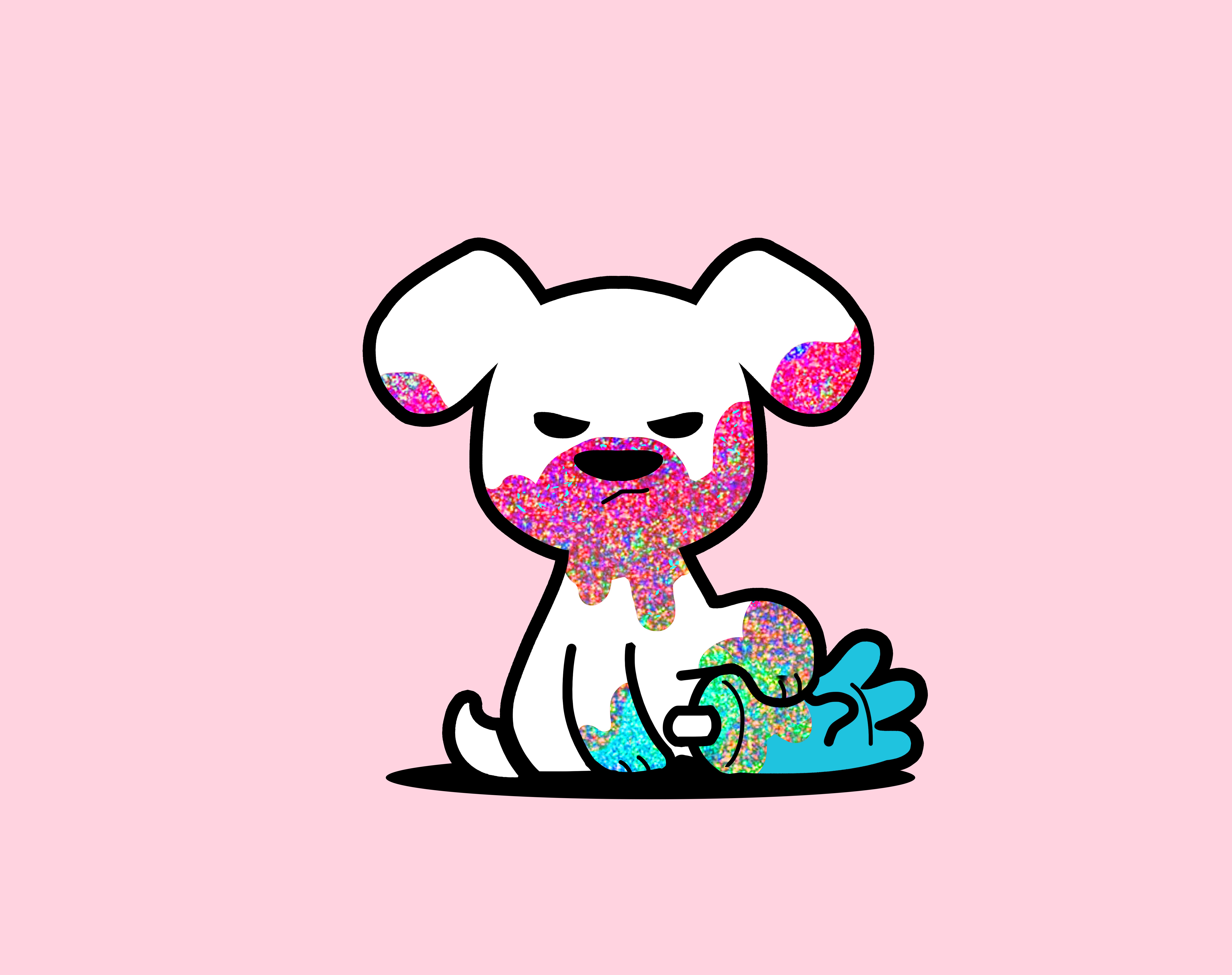 Glitter Hunter dog glitter illustration