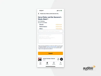 Audible App Submit Button UX/UI Design amazon app app design application design audible button review submit button ui ui design user experience user interface ux ux design
