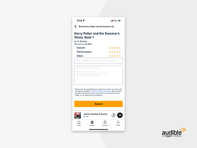 Audible App Submit Button UX/UI Design amazon app app design application design audible button review submit button ui ui design user experience user interface ux ux design