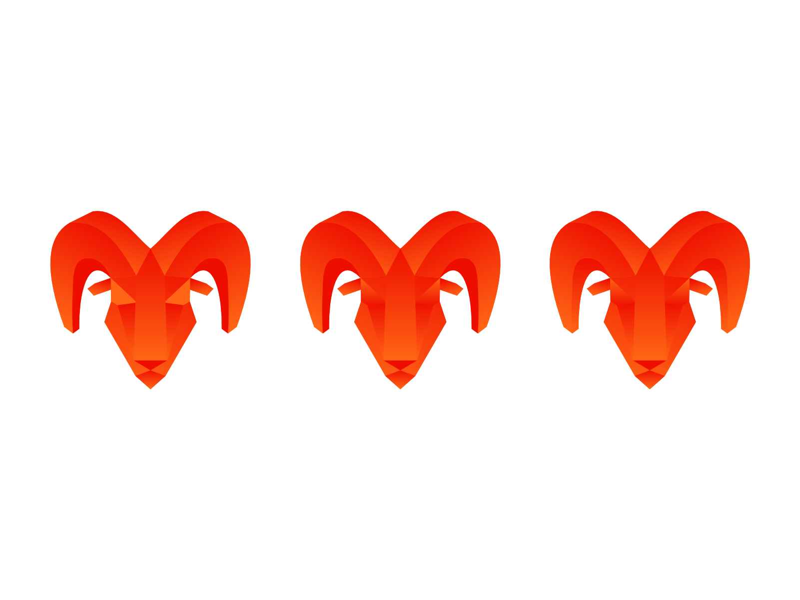 Goat / ram w large horns, low poly / origami logo design symbol by Alex