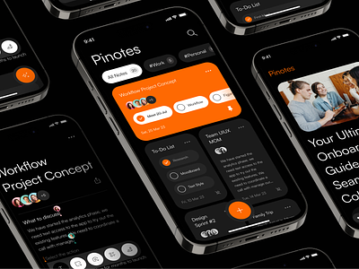 Pinotes - Collaboration Notes App ai brainstorming collaboration connected generate ai mobile apps notes notes app onboarding project remote remote working share team todolist together ui ux work workspace