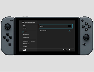 Nintendo Switch - Themes Concept 2d animation clean concept dark ui design graphic design illustration interface motion graphics product design ui ux