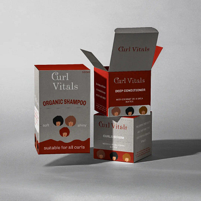 Packaging & Brand design for Curls Vital. branding design graphic design illustration logo