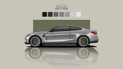 BMW M3 illustration automotive automotive design car car illustration design graphic design illustration vector vectorart