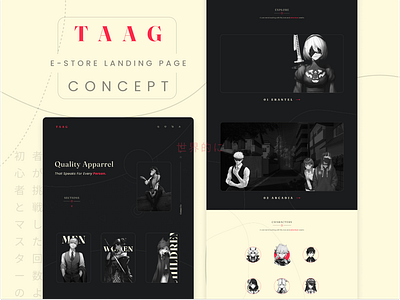 TAAG Apparel E-Store Landing Concept app branding design graphic design illustration logo typography ui ux vector