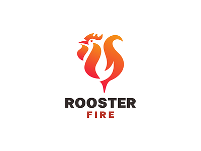 rooster fire logo animal app branding chicken design dual meaning fire graphic design icon illustration logo rooster ui ux vector