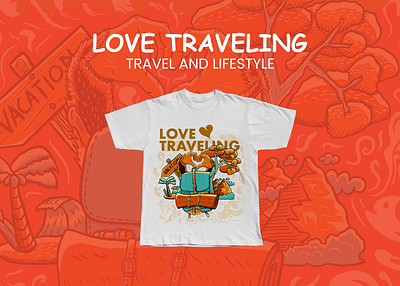 Tshirt Illustration Design Travel theme LOVE TRAVELING artist branding cartoon design graphic design illustration procreate thsirt design travel