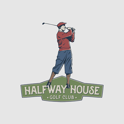 HALFWAY HOUSE GOLF CLUB branding design golf golf club golf logo graphic design illustration logo typography vector