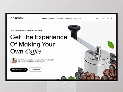 Coffeein - Coffee Maker Ecommerce Site ☕️ animation coffee e commerce e commerce website interaction landing page marketplace online shop product shop store uiux web web design website woocommerce