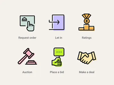 Auction App's Iconic List Design graphic design ico illustration ui web design