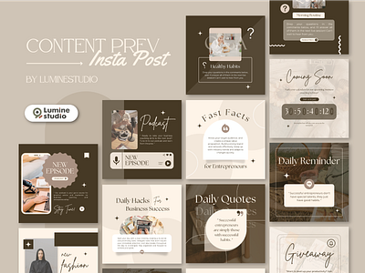 Brown Engagement Instagram Template aesthetic design graphic design instagram marketing post sosial media