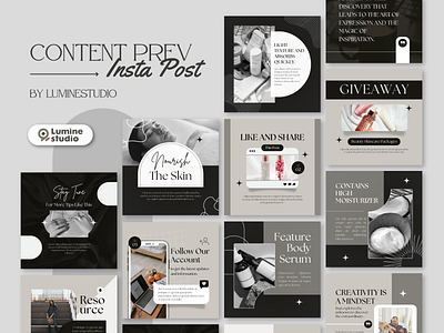 Monocrom Engagement Instagram Template aesthetic design graphic design instagram marketing post sosial media