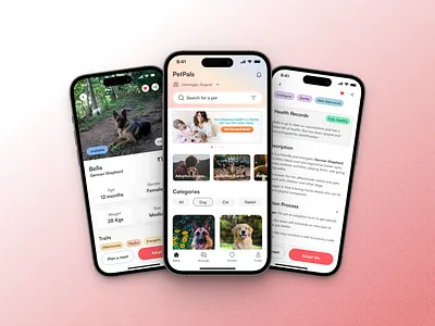 PetPals (pet adoption app) branding design graphic design illustration logo productdesign ui uiux ux vector