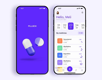 Concept UI PillBox app box design doctor app flat graphic design logo medicine minimal motion graphics pharmacy pill reminder ui ux web website