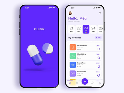 Concept UI PillBox app box design doctor app flat graphic design logo medicine minimal motion graphics pharmacy pill reminder ui ux web website