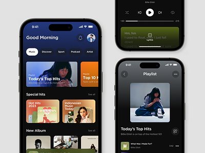 Redesign Spotify - Live your life with music 🎵 album audio card music daily ui 009 ios mobile mobile app mobile music music music album music app music app ui music player music player app music player ui player playlist spotify top music ui design user interface