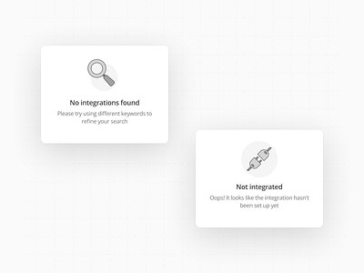 No integration design empty state error state grey illustration produ product design ui