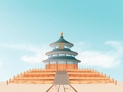 Temple of the Heaven | Building illustration ambient artwork beijing building chine chinese confucious design draw environment graphic design heaven illustration temple vector