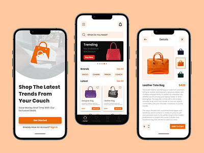 Modern and User-Friendly Handbag E-Commerce App Design app design e commerce figma figmadesign interface design mobile app ui uidesign uiux ux ux design