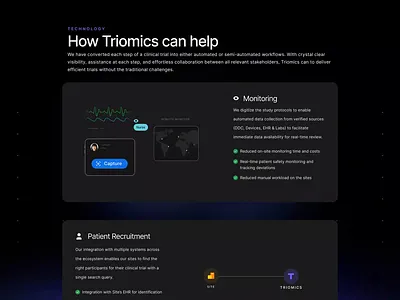 Triomics - Tech Section 03 3d animation branding graphic design illustration logo motion graphics timeless udhaya ui webdesign