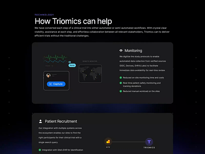 Triomics - Tech Section 03 3d animation branding graphic design illustration logo motion graphics timeless udhaya ui webdesign