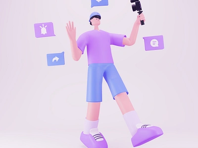 3D character illustration - Vlogger 2d 3d animation branding design flat graphic design illus illustration logo motion graphics ui ux vector