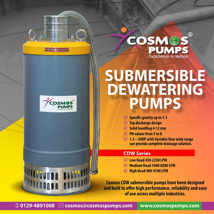 Submersible Dewatering Pumps Cosmos Pumps by Ankit Jain on Dribbble