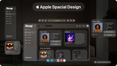 Spacial Design - Discogs - Dashboard 💿 3d design figma spatial design