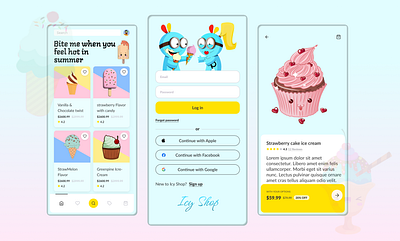 Irresistible Ice Cream Shop App Design app design app ui app ui design app ui ux app ui ux design app ux app ux design design figma home page ice cream app ice cream shop ice cream shop app ice cream shop app design mobile ui ui ux