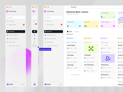 Scea - Dashboard (2) card chart dashboard graph graphic design macbook management mockup overview productivity project project management saas sidebar sidenav task management ui user interface ux web app