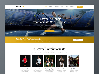 Tennis Court Booking Website adobexd animation figma illustrator logo photoshop sport sportwebsite tennis tenniscourt ui ux website xd