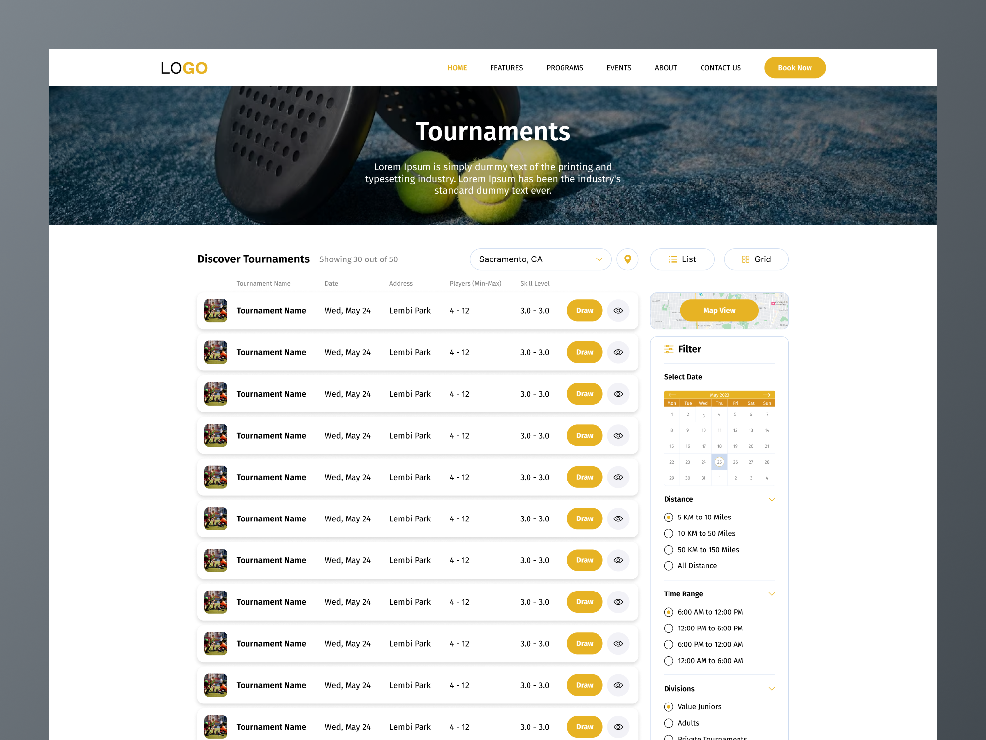 Tennis Court Booking site by Incipient Infotech on Dribbble