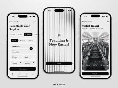 Transportation Booking UI concept app booking bw designconcept figma online shopping mobile app transportation booking ui ux