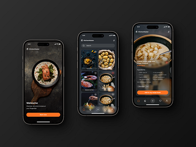 Kitchen Master mobile app app design figma figmadesign mobile mobileapp recipe recipes ui uidesign userinterface ux uxdesign