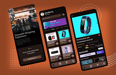 Mobile App Shop app black branding chocolate design graphic design keren mobile mobile app shop shopping short simpel tefa trend ui ux watch