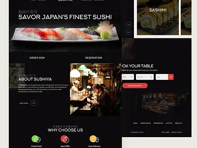 Sushi Restaurant - Landing Page branding food restaurant japanese restaurant japanese style landing page landing page inspiration restaurant web design sushi japan sushi restaurant ui design web web design web design inspiration