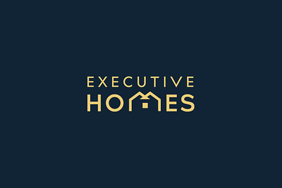Executive Homes Logo executive homes homes logo logo logo design logo mark real estate logo typography