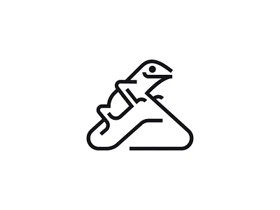 Lizard on a roof animal black branding cute house icon line linework linout lizard logo reptile roof simple sun tail