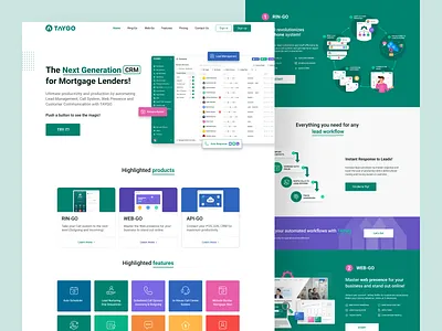 Taygo Website Design auto schedule branding call system crm design graphic design icons illustration lading page lead management live chat loan offocer logo mortgage lenders real estate taygo ui web website website builder