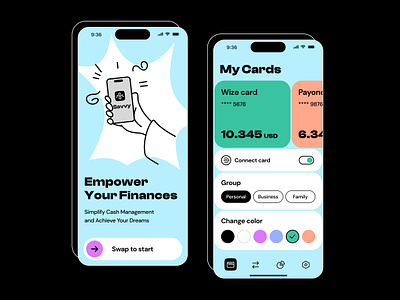 Savvy Finance - Mobile app assistant banking app budget cards cash charity e finance finance goal fintech interface investment money payment product design savings spends transactions ui ux wallet