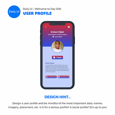User Profile Page Design ui