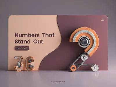 Visual II 3d art design illustration numbers render ui ux web design webshocker website