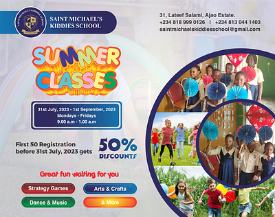 SUMMER CLASS BANNER DESIGN flyer graphic design