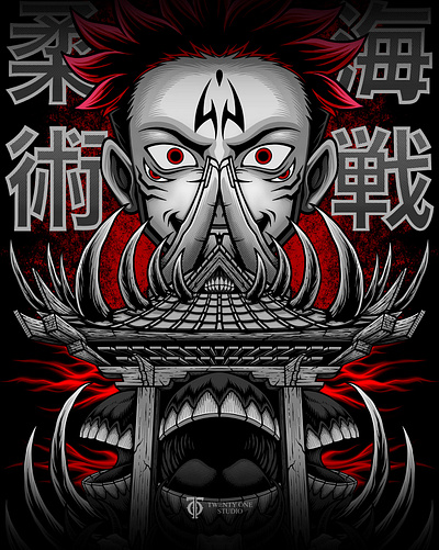 Ryomen Sukuna, Jujutsu Kaisen (Design Available) anime anime illustration apparel artwork brand clothing design fanart graphic design illustration merchandise sukuna tshirt design
